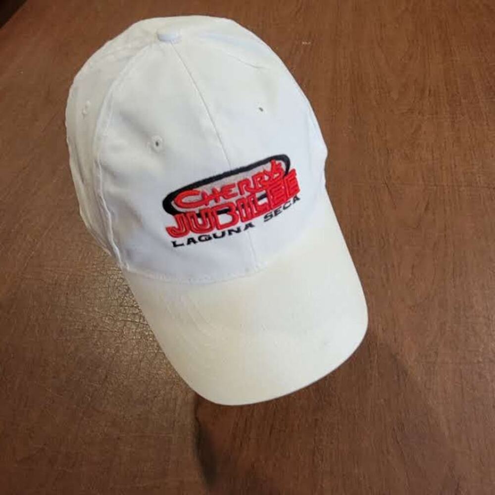 Cherry’s Jubilee Laguna Seca (Monterey Co. California) Cap Hat White One size